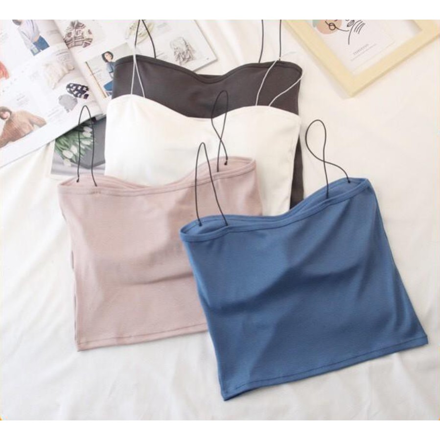 Áo Hai Dây FREESHIP Áo Lót Ngực Bra 2 Dây Len Tăm Thân Dài Kiểu Dáng Body Phong Cách Thời Trang Cho Nữ BRA08