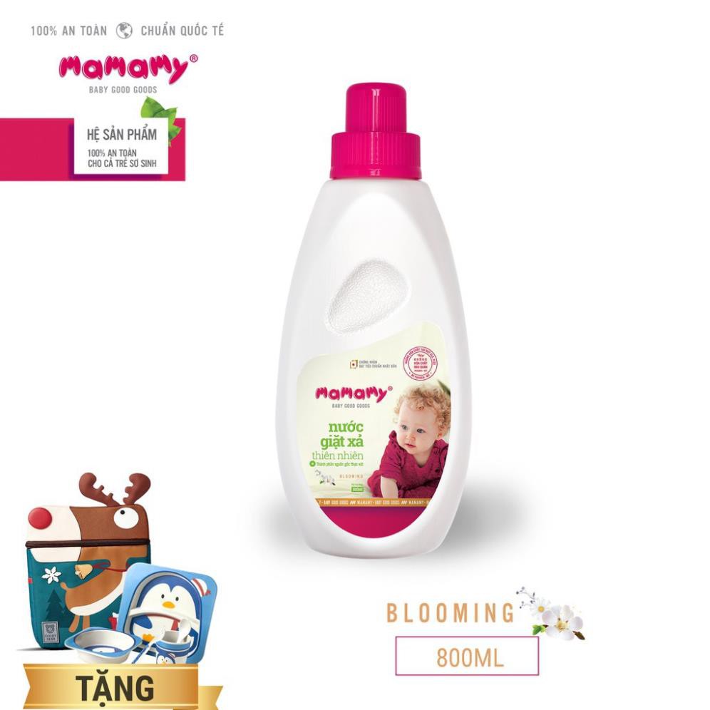 Nước giặt xả thiên nhiên 2 in 1 thành phần thực vật an toàn cho bé Mamamy hương Blooming (800ml) - FREESHIP 99K