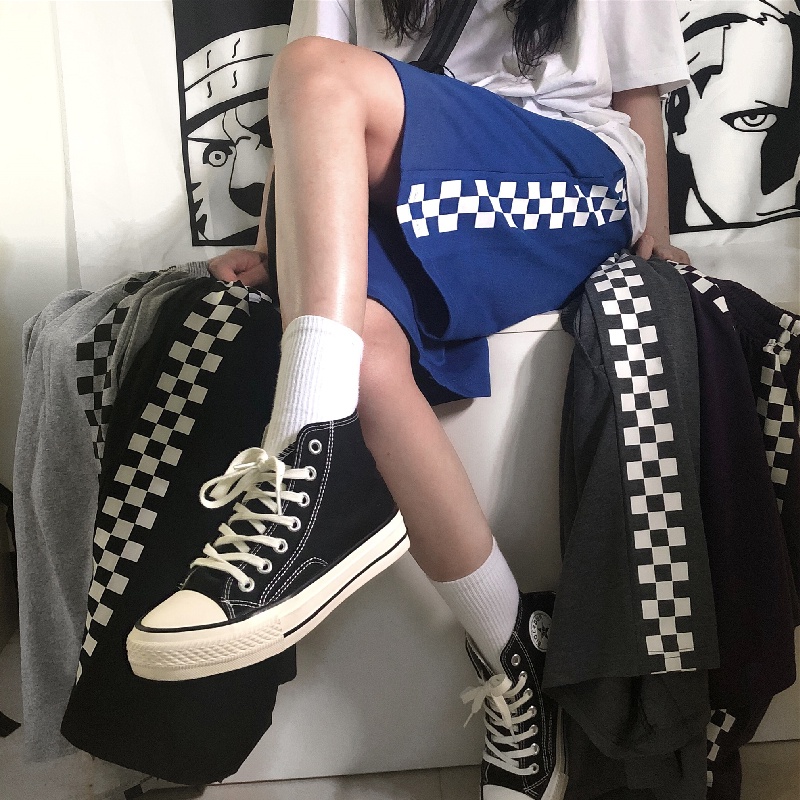 Quần short trơn MANTO - quần short nhiều màu kẻ ô unisex