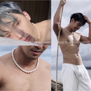vòng cổ nam làm từ ngọc trai nhân tạo
