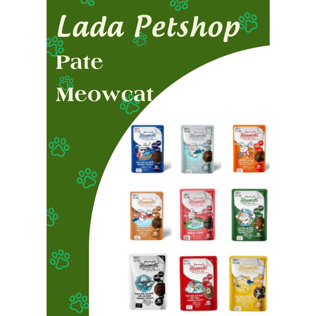 Pate MEOWCAT cho mèo gói 70gram đủ 9 vị