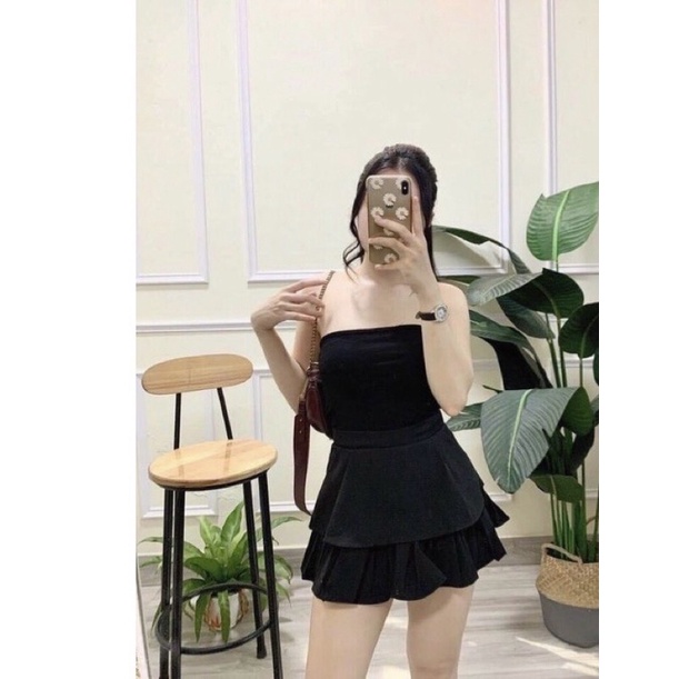 CHÂN VÁY VẢI CÁT HÀN QUỐC DÁNG A 2 TẦNG CÁCH ĐIỆU
