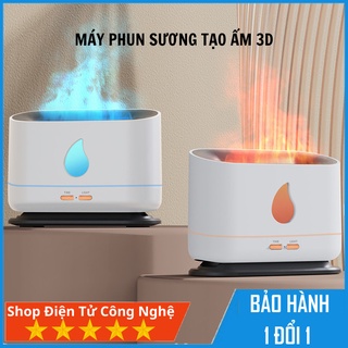 Máy phun sương tạo độ ẩm hình ngọn lửa chân sạc USB