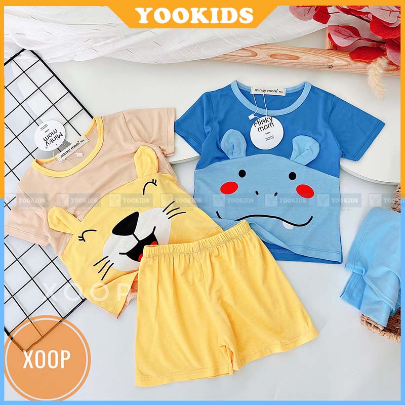 Đồ bộ thun lạnh cho bé trai bé gái YOOKIDS hình tai thú siêu cute mềm mát thấm hút mồ hôi cực tốt cho bé 1 2 3 4 tuổi