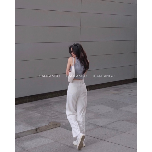 Áo croptop ba lỗ cổ đứng trơn cá tính by sukii.house