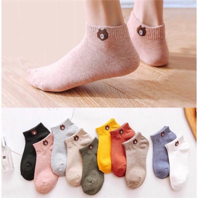 1 đôi tất gấu nữ CỔ NGẮN hàng loại 1
