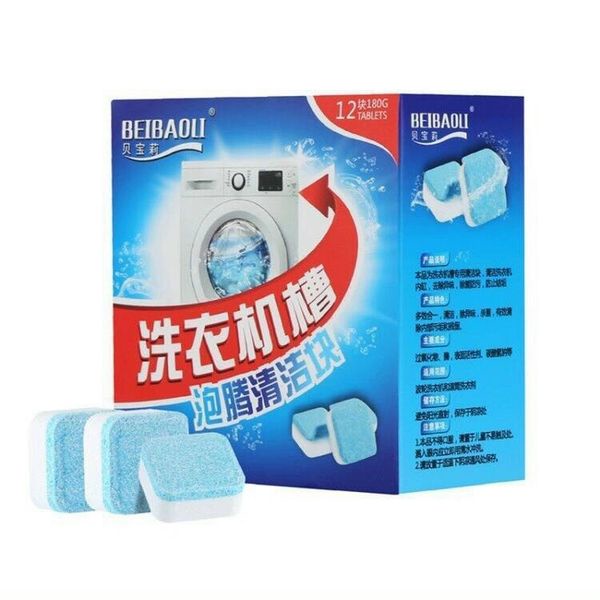Hộp 12 Viên Vệ Sinh Tẩy Lồng Máy Giặt Chất Cặn Bẩn Diệt Khuẩn Ngừa Mảng Bám, Ẩm Mốc