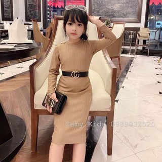 Sỉ Váy Len Kèm Đai Cho Bé Gái