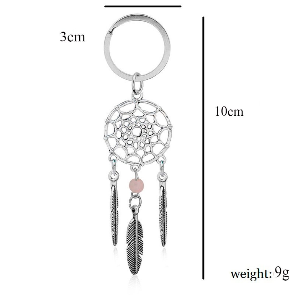 Móc khóa hình Dreamcatcher phối lông vũ phong cách cổ điển