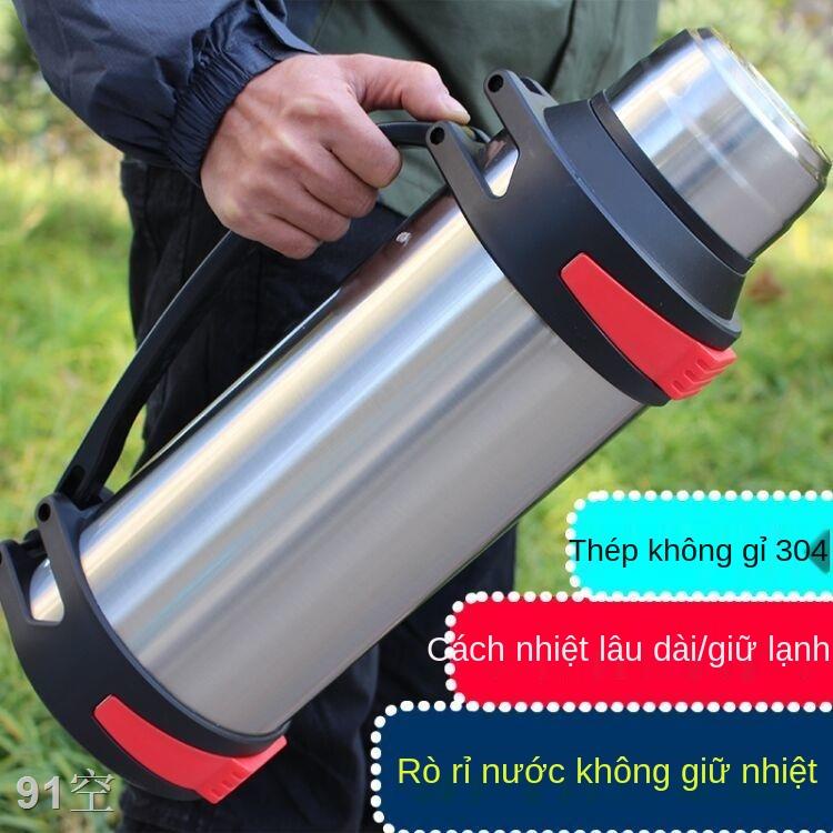 GCông trường thi nồi cách nhiệt dung tích lớn ngoài trời inox 304 nam nữ di động xe hơi bình nước phích gia đình