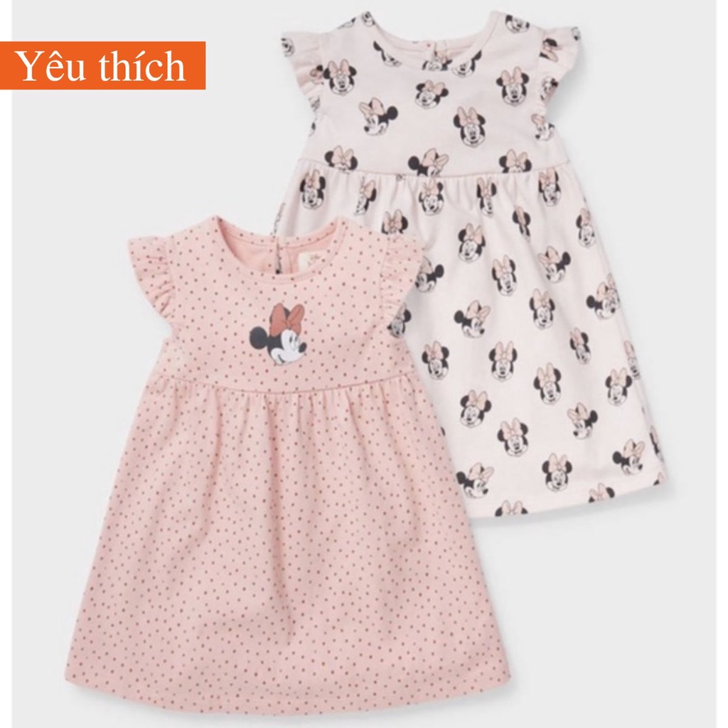 Váy đầm cho bé gái - Set 2 váy cotton Minnie Hm cho bé gái size 1-6t