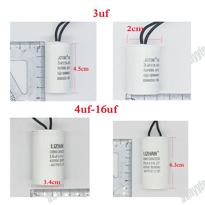 Tụ Điện CBB60 450V 3UF 4UF 5UF 6UF 8UF 10UF 12UF 14UF 15UF 16UF 18UF 20UF 25UF