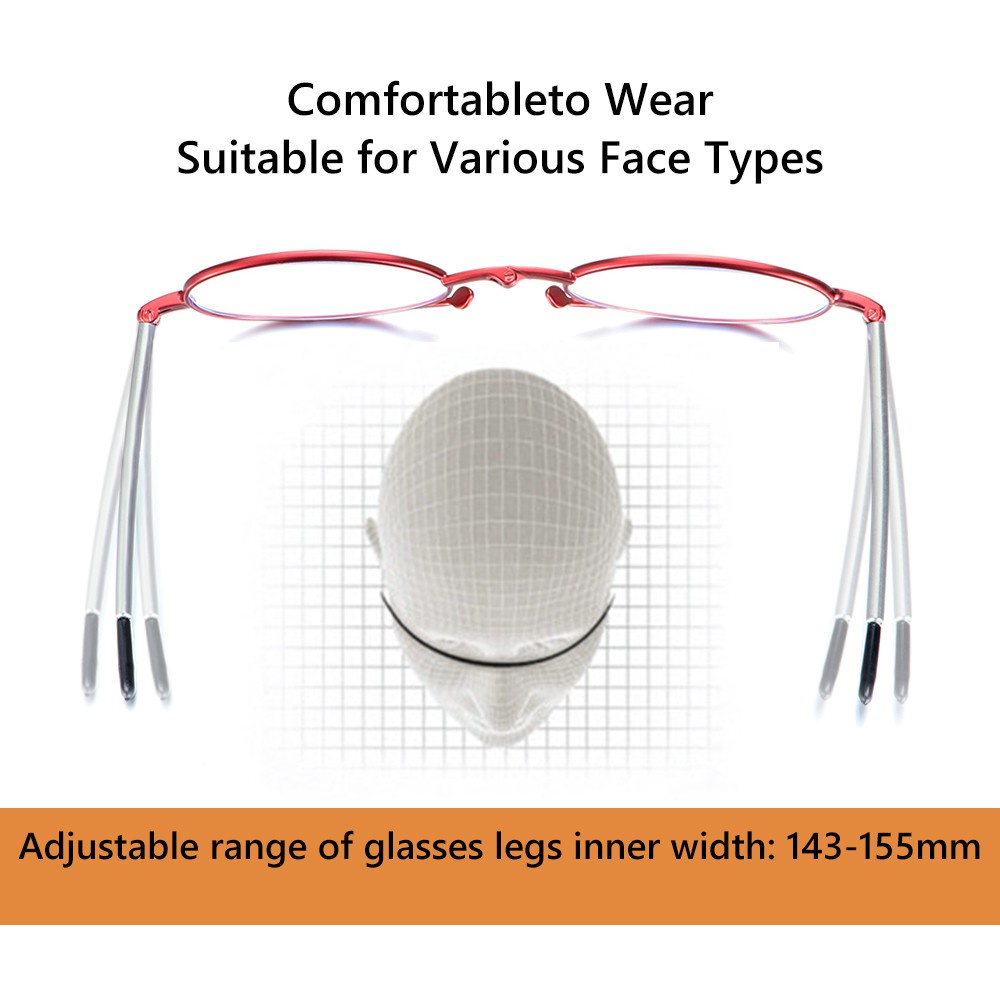 Mắt Kính Đọc Sách Có Thể Gấp Gọn Kèm Hộp Đựng+1.00~+4.00 Nhỏ Gọn Thời Trang Cho Nam Nữ