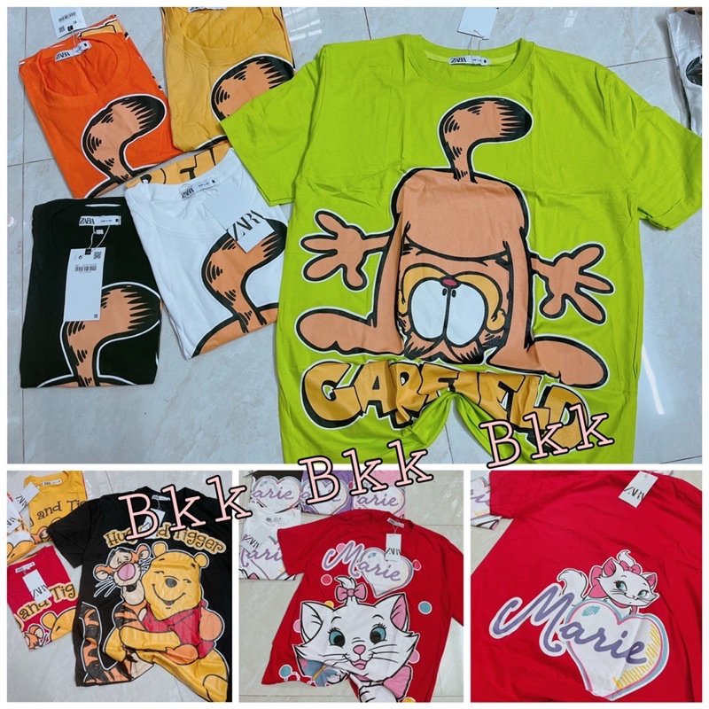 ÁO PHÔNG HOẠT HÌNH GẤU POOH/MÈO GARFIELD/MÈO MARIE FORM RỘNG THÁI LAN