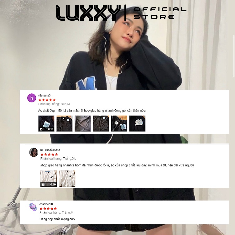 Áo cardigan nỉ bông cotton unisex dưới 70kg - Luxxy Store - Thêu logo M missout