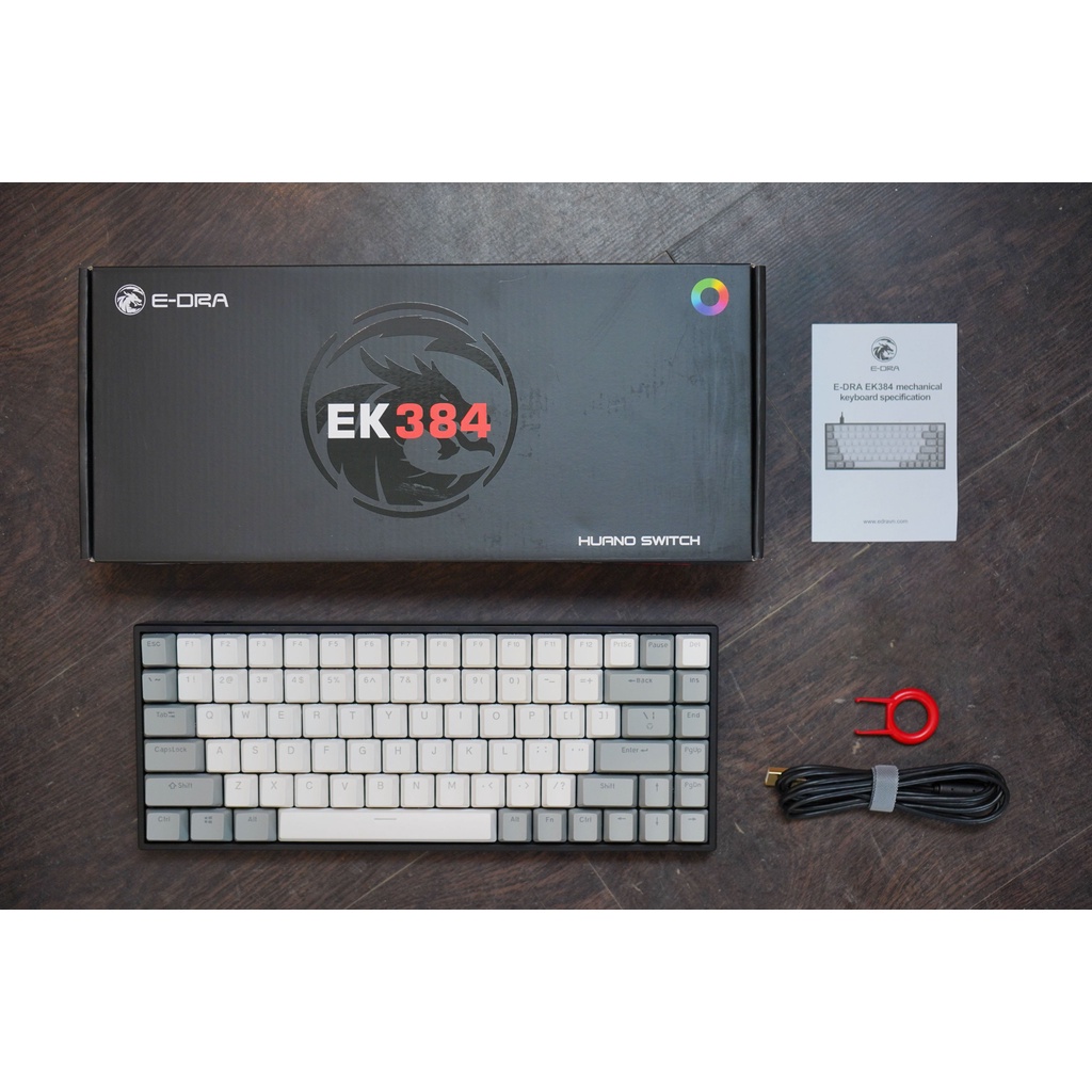 Bàn phím cơ Edra EK384 RGB LED Gaming Mechanical (Blue /Brown /Red Huano Switch)