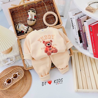 Bộ nỉ bông gấu Teddy cho bé