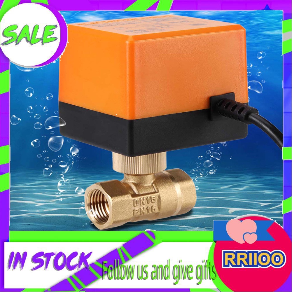Van bi điện DN15/DN25 chất liệu đồng thau thiết kế 2 hướng 3 dây AC 220V 4W 1.6Mpa Y