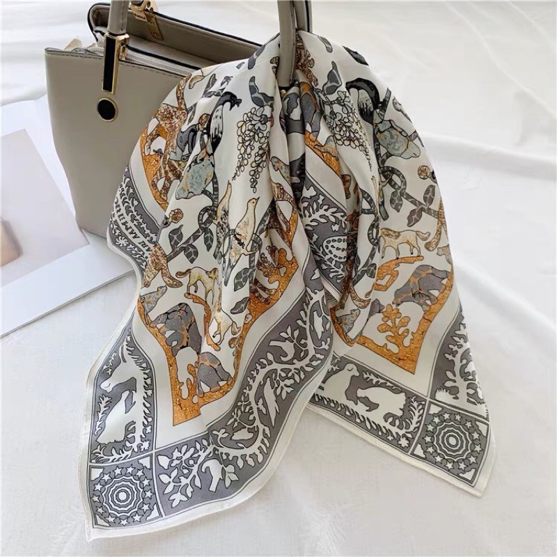 Khăn turban lụa vuông size 70x70cm Khăn bandana làm áo
