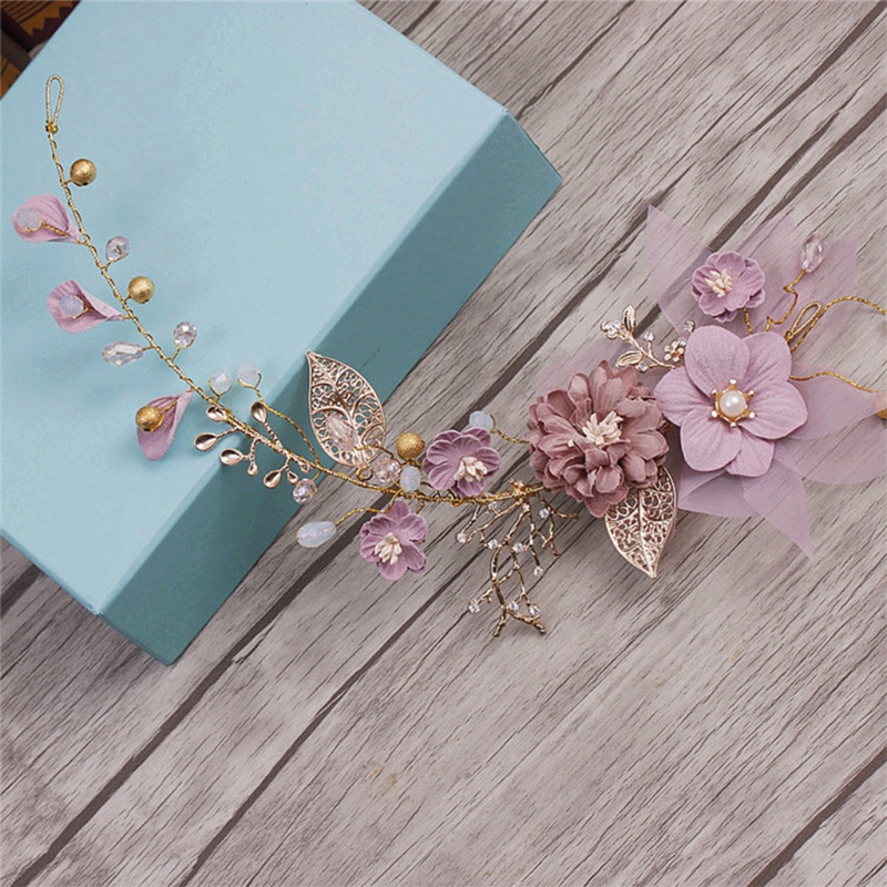 Vòng Hoa Cài Tóc Đính Ngọc Trai Nhân Tạo Cho Cô Dâu