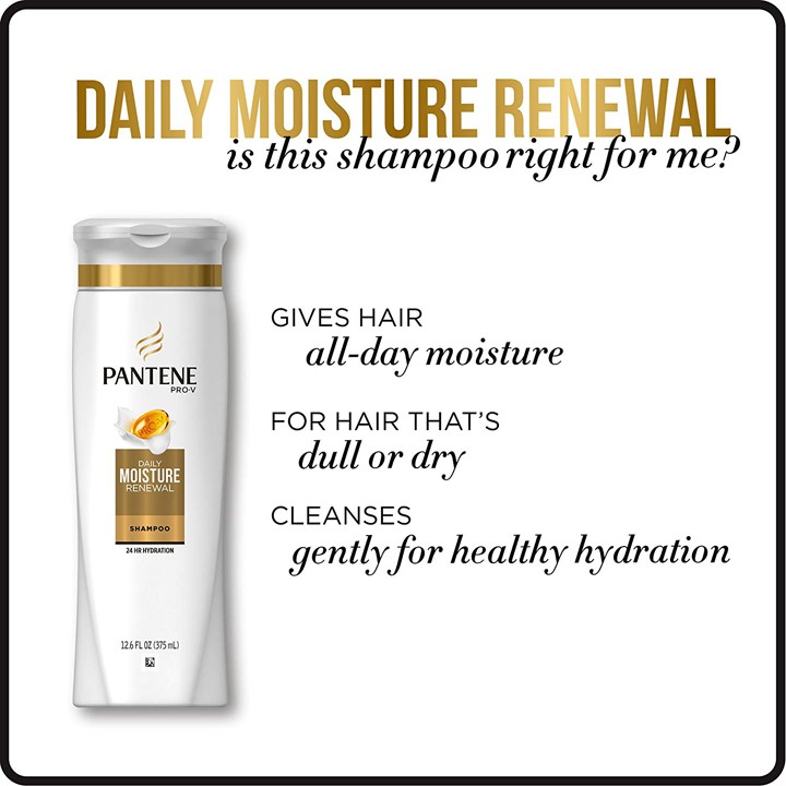 Dầu gội &amp; xả 2IN1 Pantene Shampoo &amp; Conditioner 2IN1 Daily MOISTURE RENEWAL 375ml