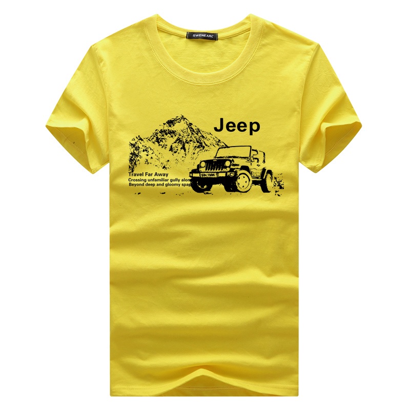 Áo Thun Cotton Dáng Rộng In Hình Xe Jeep Cổ Điển Nhiều Màu Sắc Thời Trang Cho Nam 0252