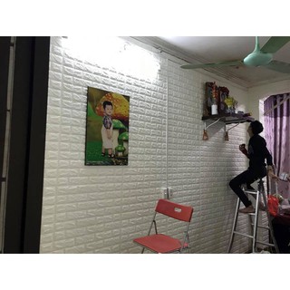 Xốp dán tường giả gạch 3D