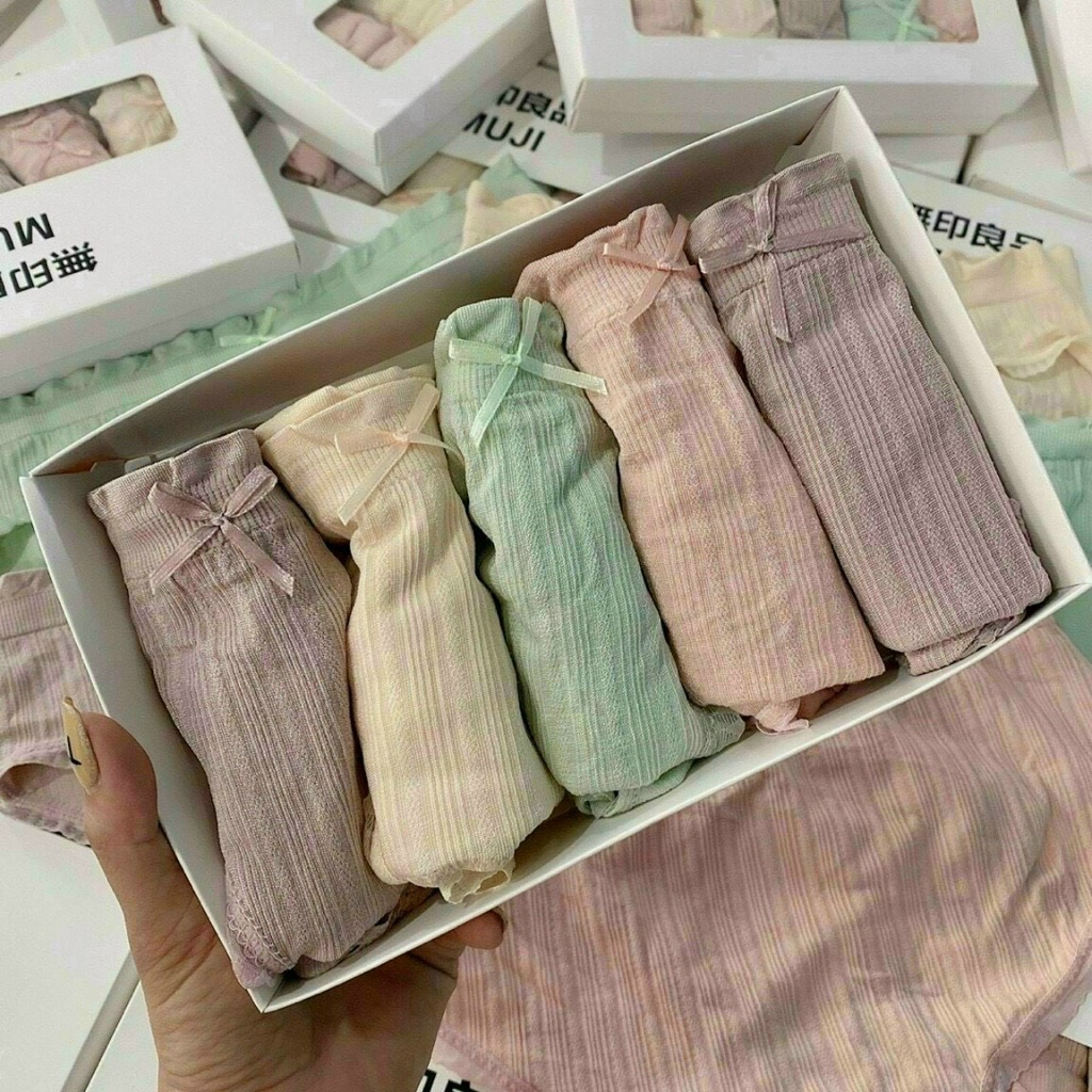 Quần Lót Nữ Dệt Kim Nhật Tăm Nơ Co Dãn  Kháng Khuẩn