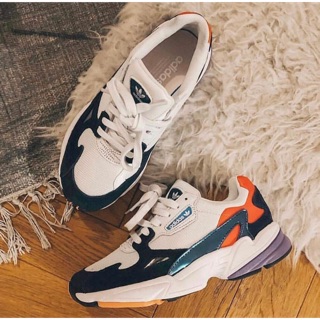 [Ảnh tự chụp] Giầy thể thao sneaker falcon trắng xanh gót đỏ siêu hot