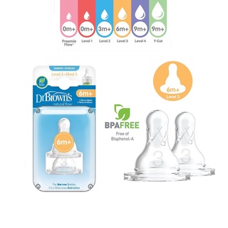 Núm ti cổ hẹp Dr Brown số 3 (6m+) chính hãng.