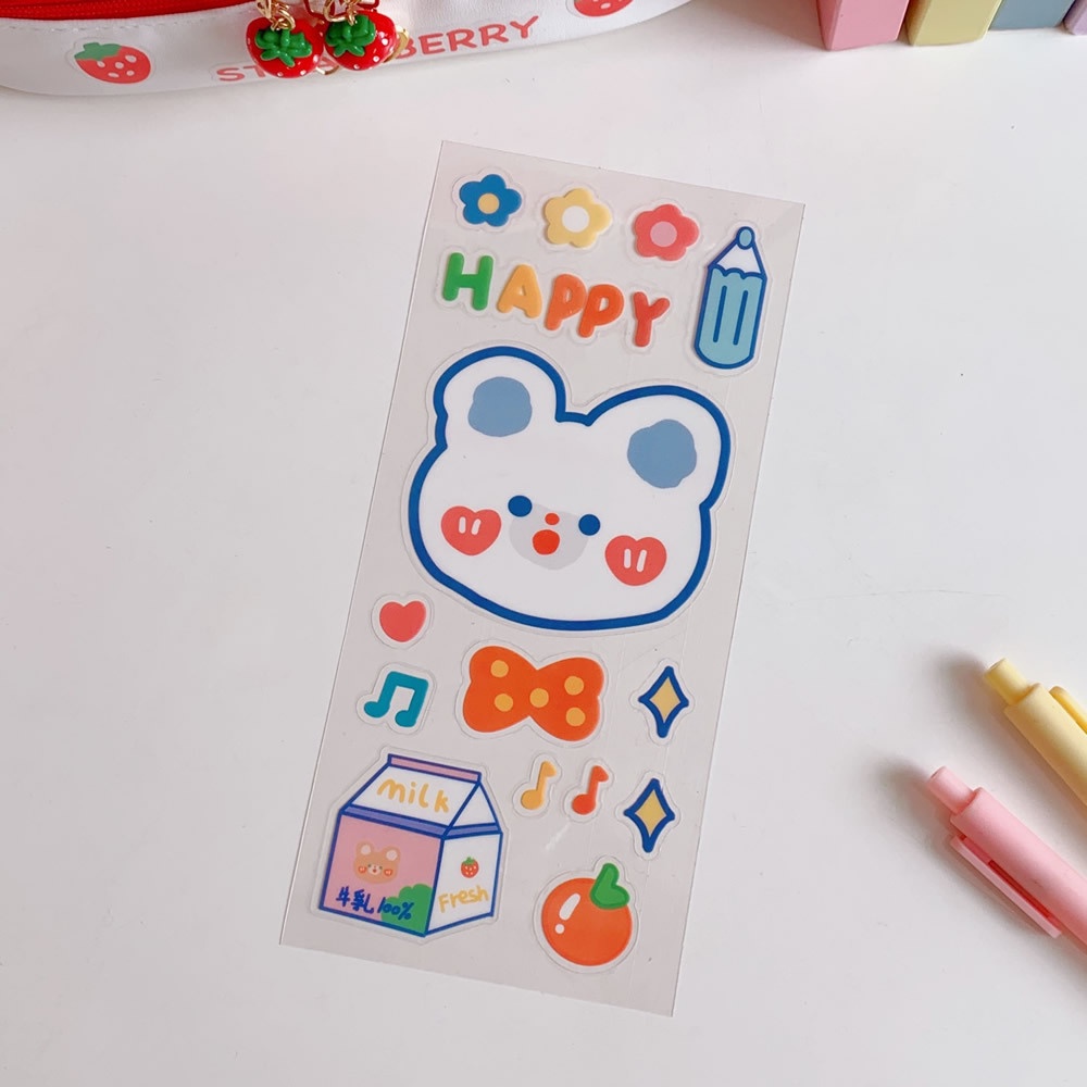 Sticker Cute 2D Dán Bình Nước, Laptop, Điện Thoại
