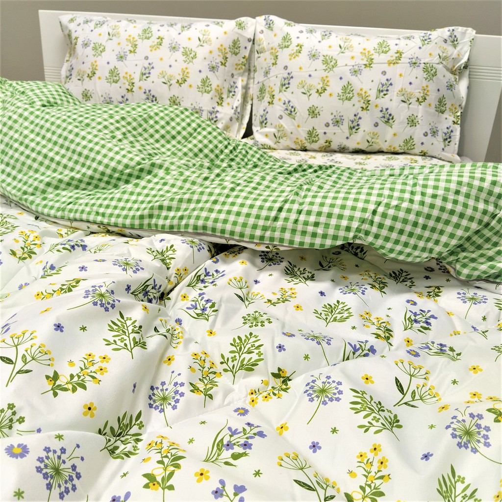 Bộ Chăn Ga Giường Accasa 03-05 Món Cotton Poly Flowers 550 Sợi Chống Phai Nhăn Xù Lông Malaysia Chính Hãng Độc Quyền