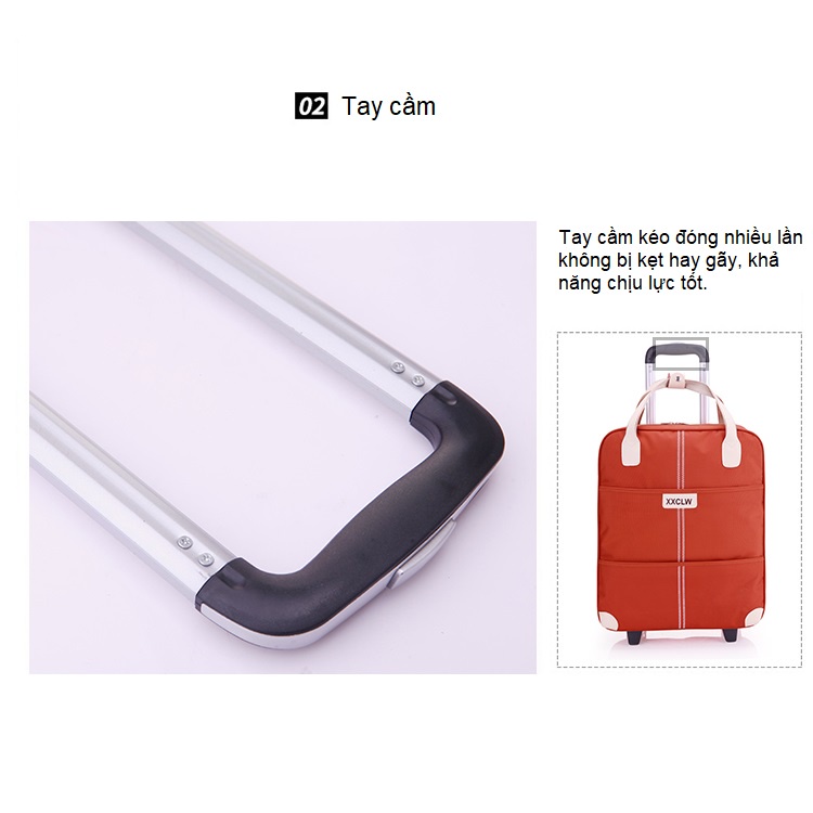 Vali kéo du lịch cao cấp tặng kèm túi du lịch - tt107