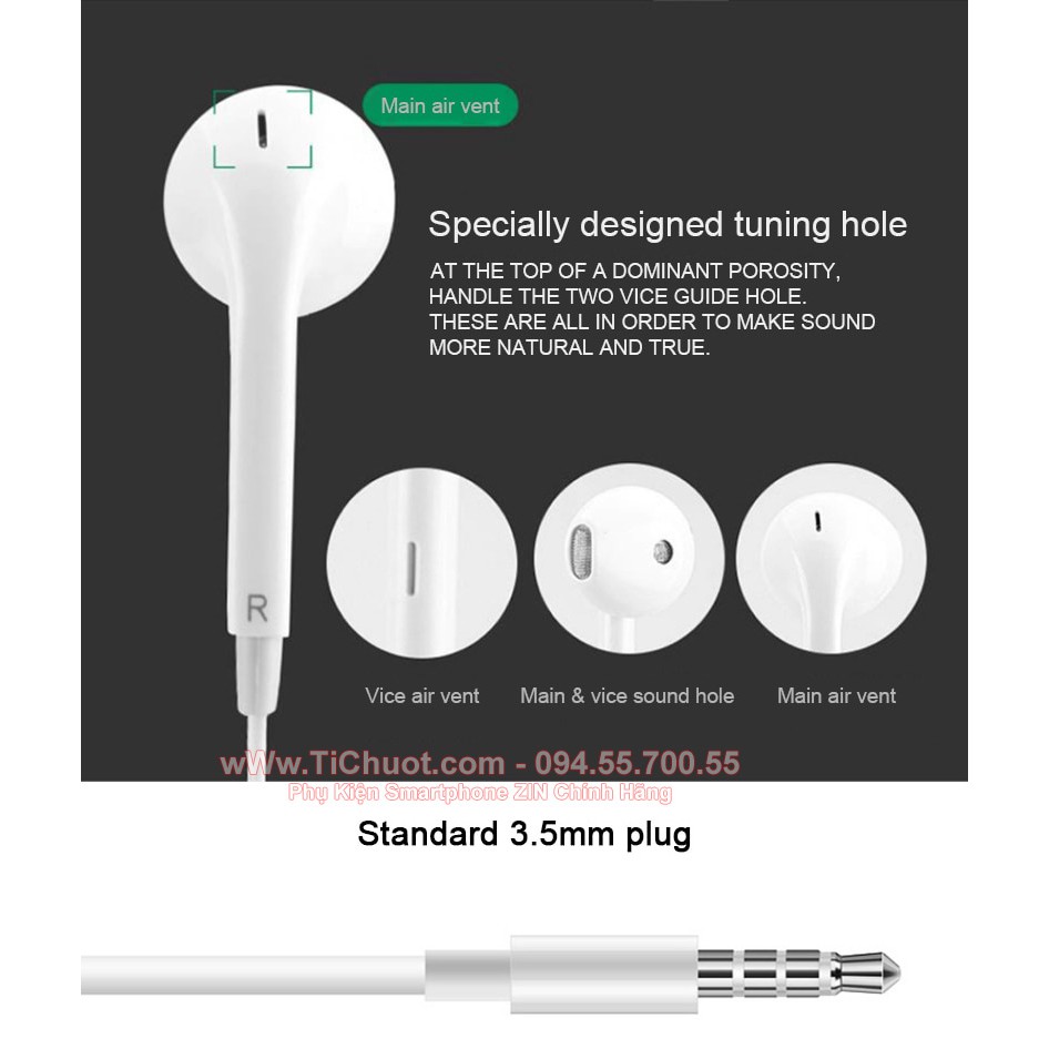 [Chính Hãng] Tai Nghe OPPO Reno F11 A91 A9 2020 ZIN jack 3.5mm (dạng Half-inear)