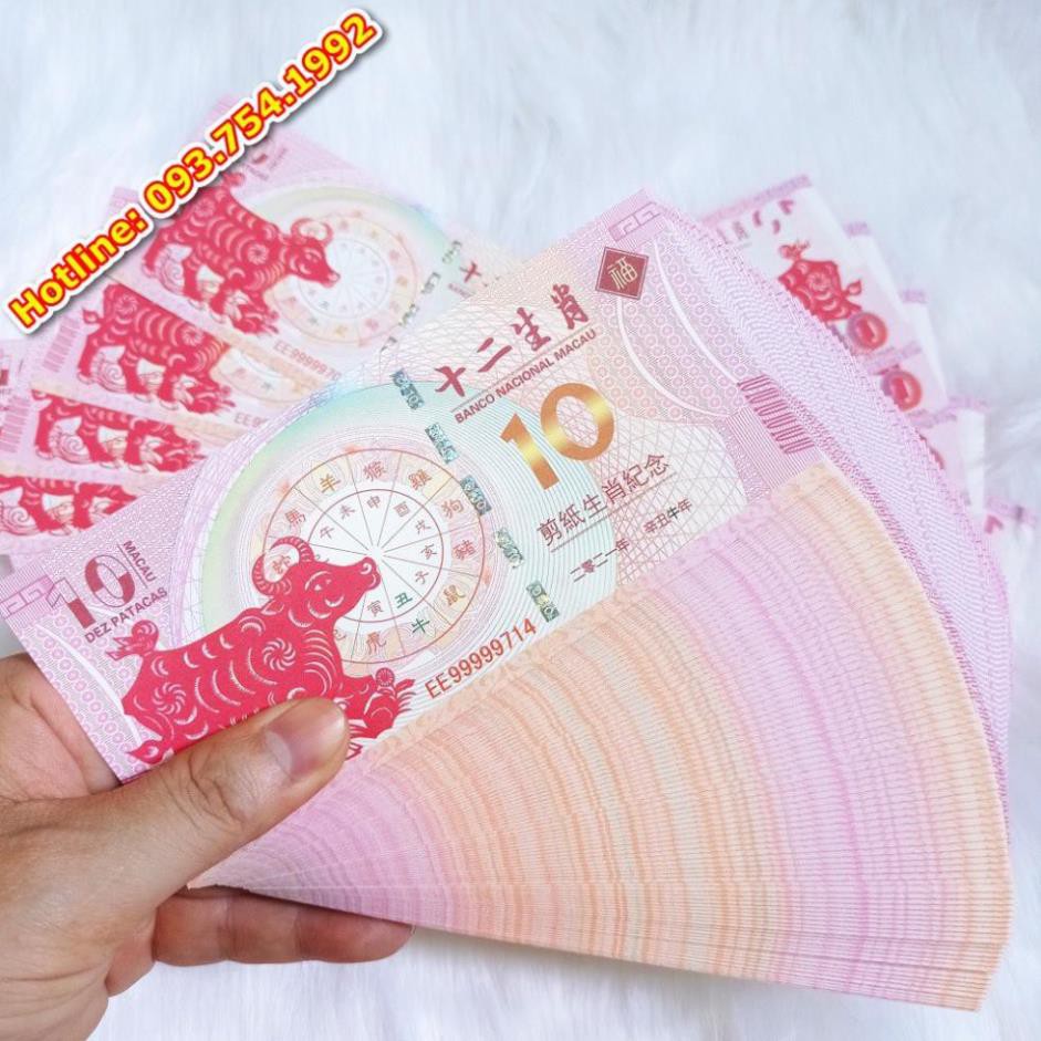 Tiền Macao Hình Con Trâu Mệnh Giá 10 Patacas [ Lì Xì Tết 2021 ]
