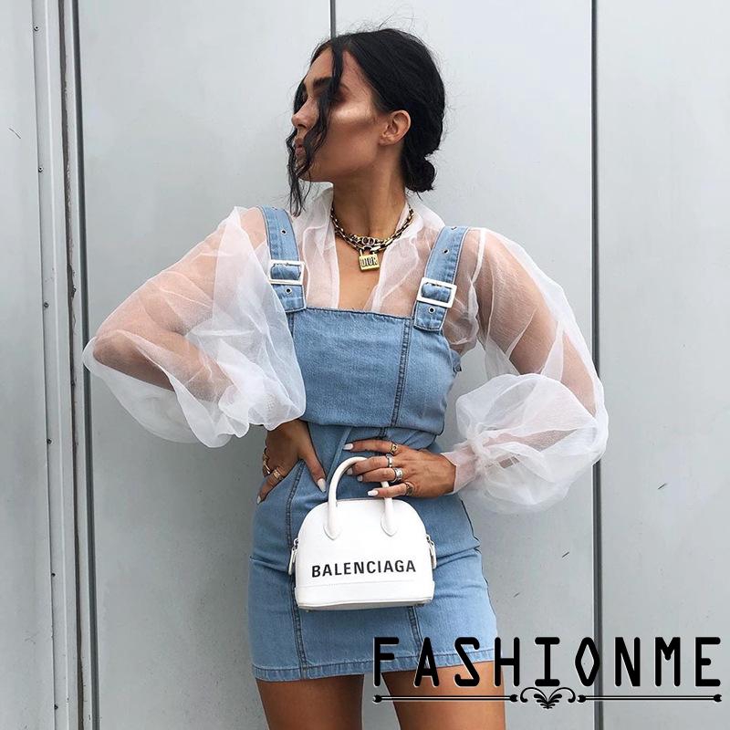 Áo vải lưới xuyên thấu tay dài dành cho bạn nữ