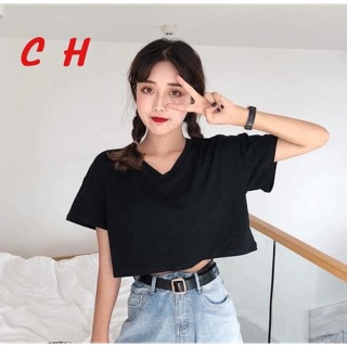 Áo croptop cổ tim