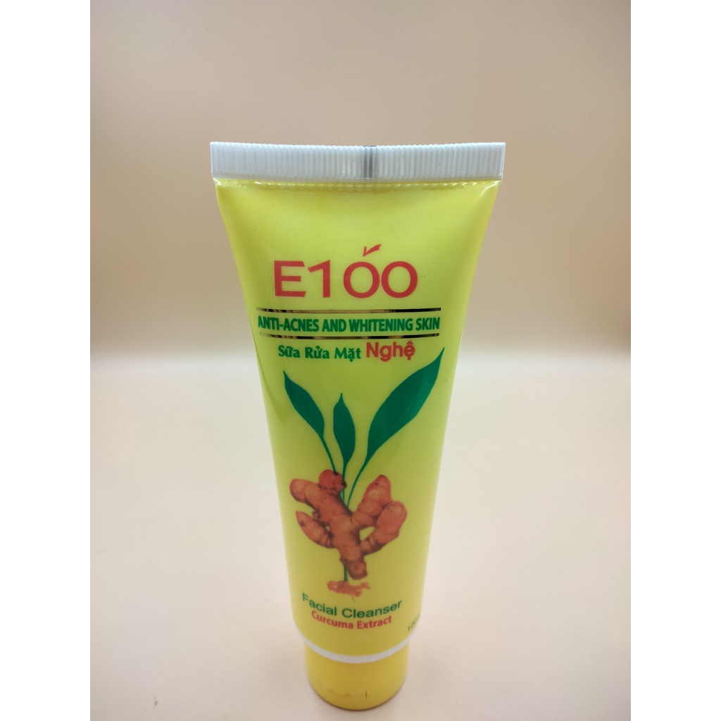 Sữa rửa mặt E100 100g nghệ - sữa bò -nha đam - dưa leo