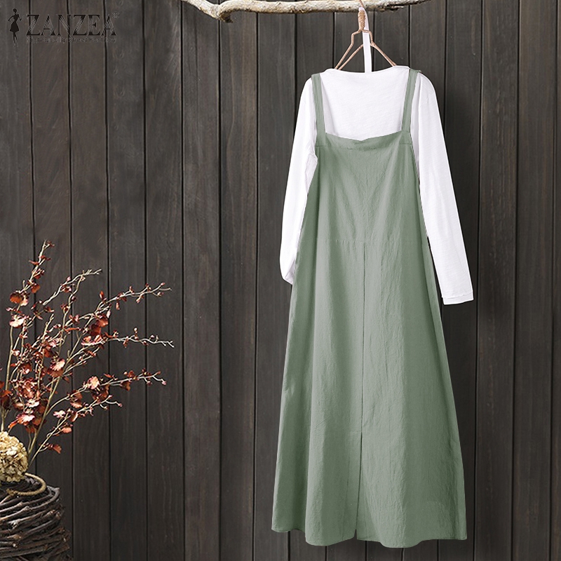 Đầm Maxi Hai Dây ZANZEA Có Túi Thời Trang Nữ Tính | BigBuy360 - bigbuy360.vn