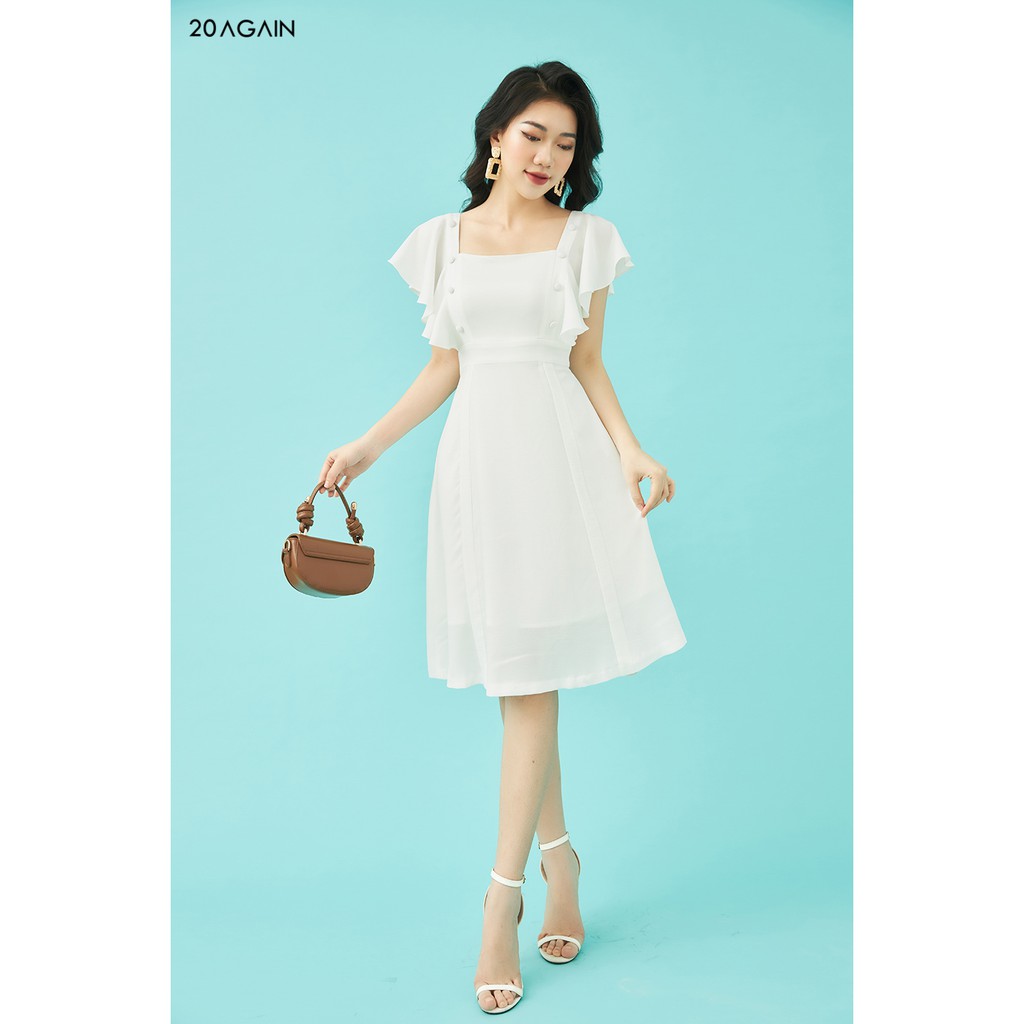 Đầm Xòe 2 Bên Đính Cúc 20AGAIN DEA1069 | BigBuy360 - bigbuy360.vn
