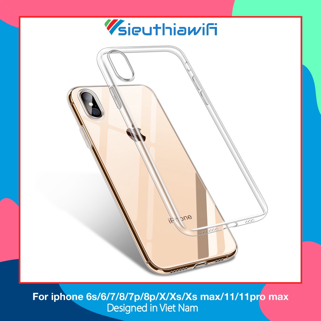 Ốp iphone - Ốp lưng Trong suốt loại dày 5/5s/6/6s/6plus/6splus/7/8/7plus/8plus/x/xs/xs max/11/11promax - Awifi Case K1-1