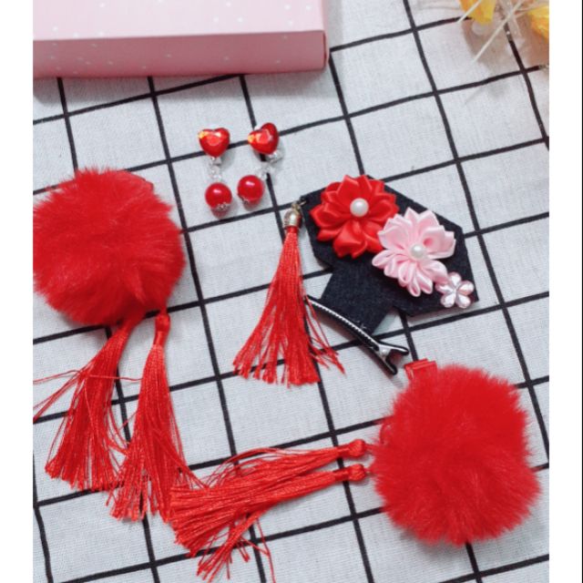 Combo mấn, kẹp, nhẩn, bông tai cho bé