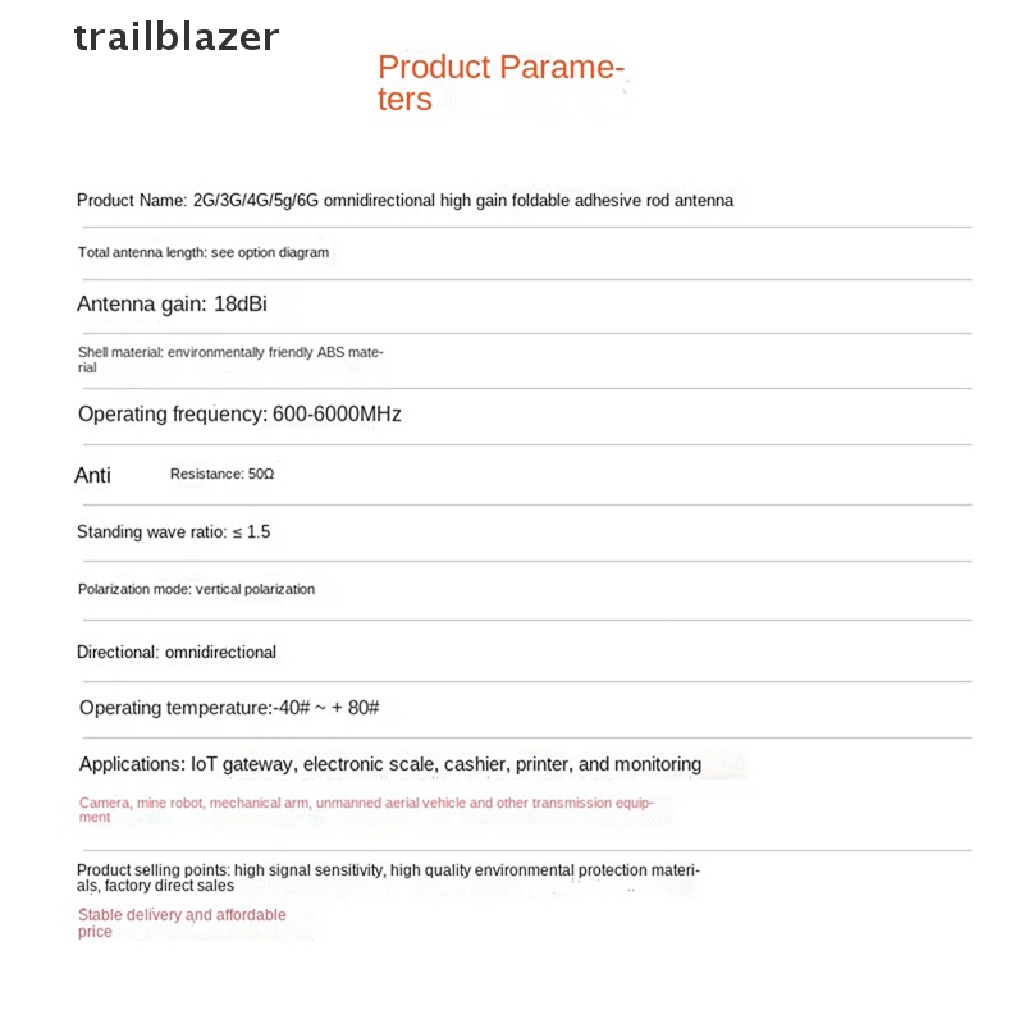 1 Ăng Ten 3G 4G 5G 18dBi SMA Cho Thẻ Wifi Không Dây