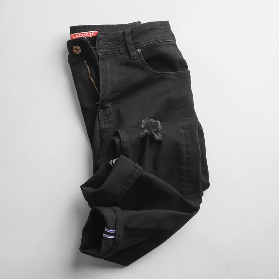 Quần Jean nam trơn, rách, đẹp cao cấp, trẻ trung thời trang, hàng VNXK