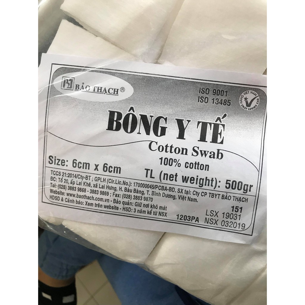 Gòn y tế cắt sẵn 6x6cm 500gr