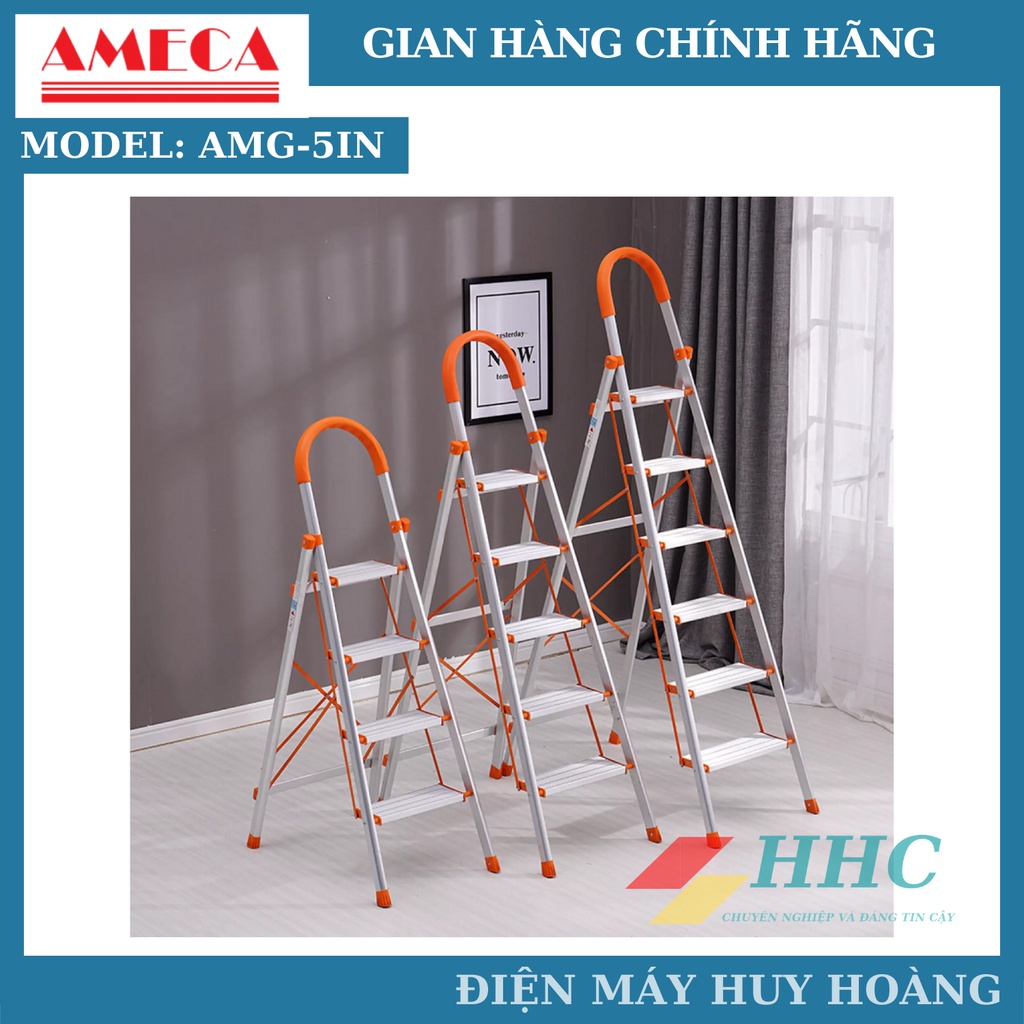 Thang nhôm, thang gấp gọn Nhật Bản 5 bậc AMECA-5IN