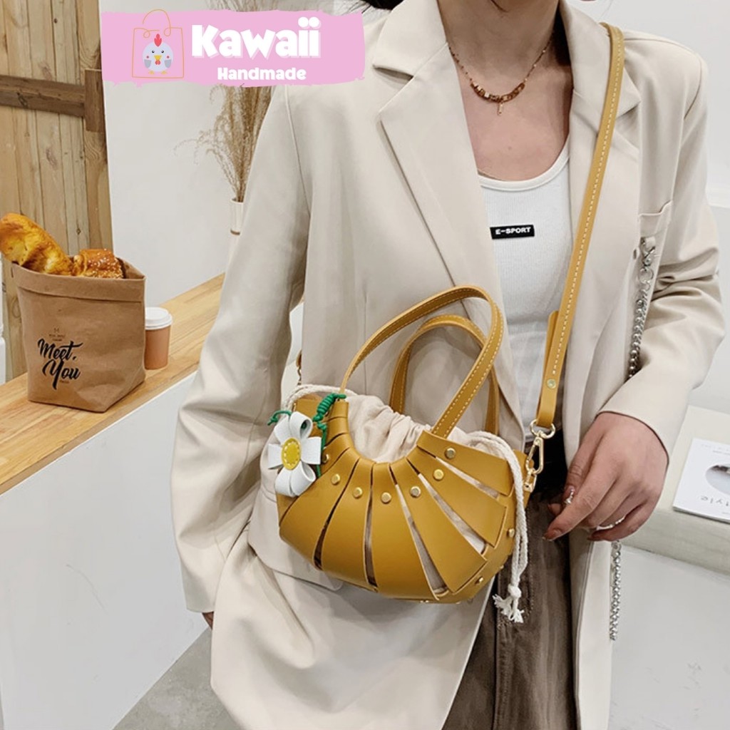Túi tự đan nguyên liệu làm túi handmade Lát bông Hot hit 2021 có video hướng dẫn Kawaii_Handmade