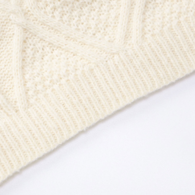 Brroa Áo Croptop Dệt Kim Chui Đầu Dáng Rộng Màu Trơn Tay Dài Dây Xoắn Họa Tiết Kim Cương Mùa Thu Cho Nữ