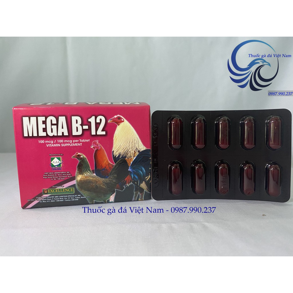 Thuốc bổ gà đá tăng nước máu, nhanh tới đá - Mega B12