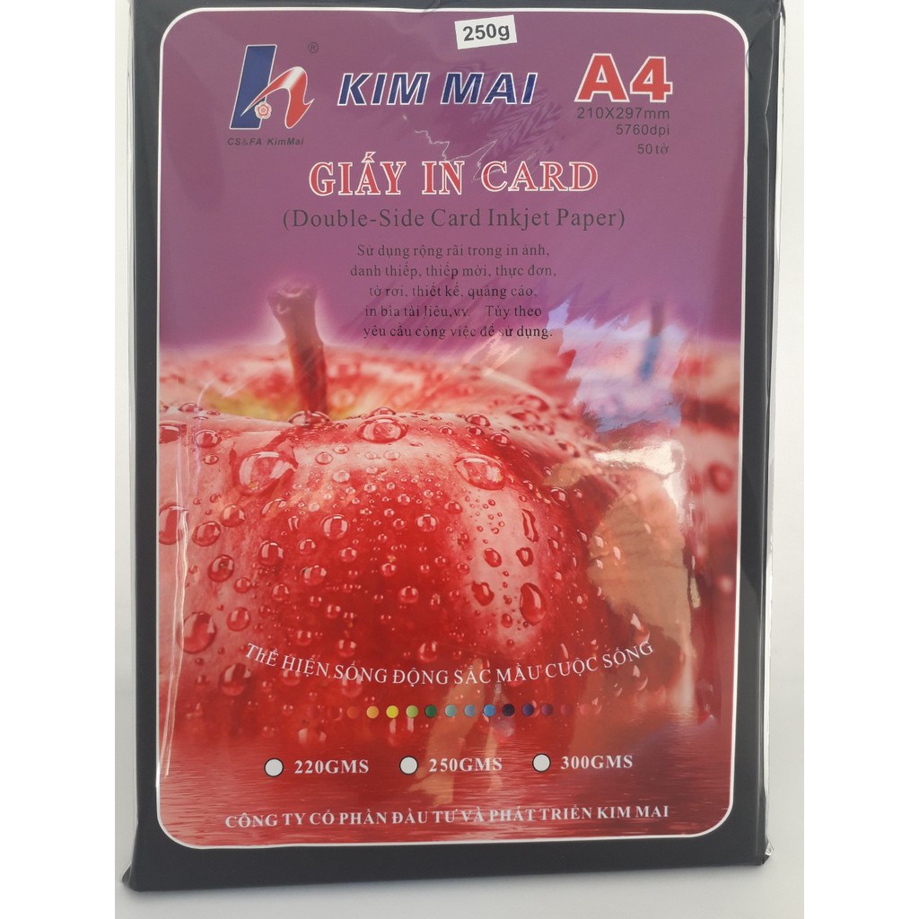 Giấy in card - Giấy in ảnh Kim Mai 2 mặt 250g cao cấp